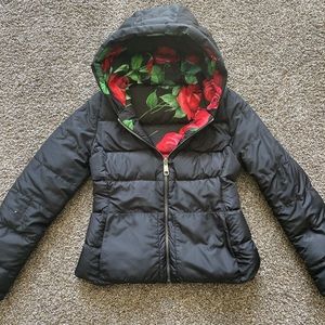 Dolce & Gabbana Rose Print Puffer Jacket